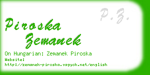piroska zemanek business card